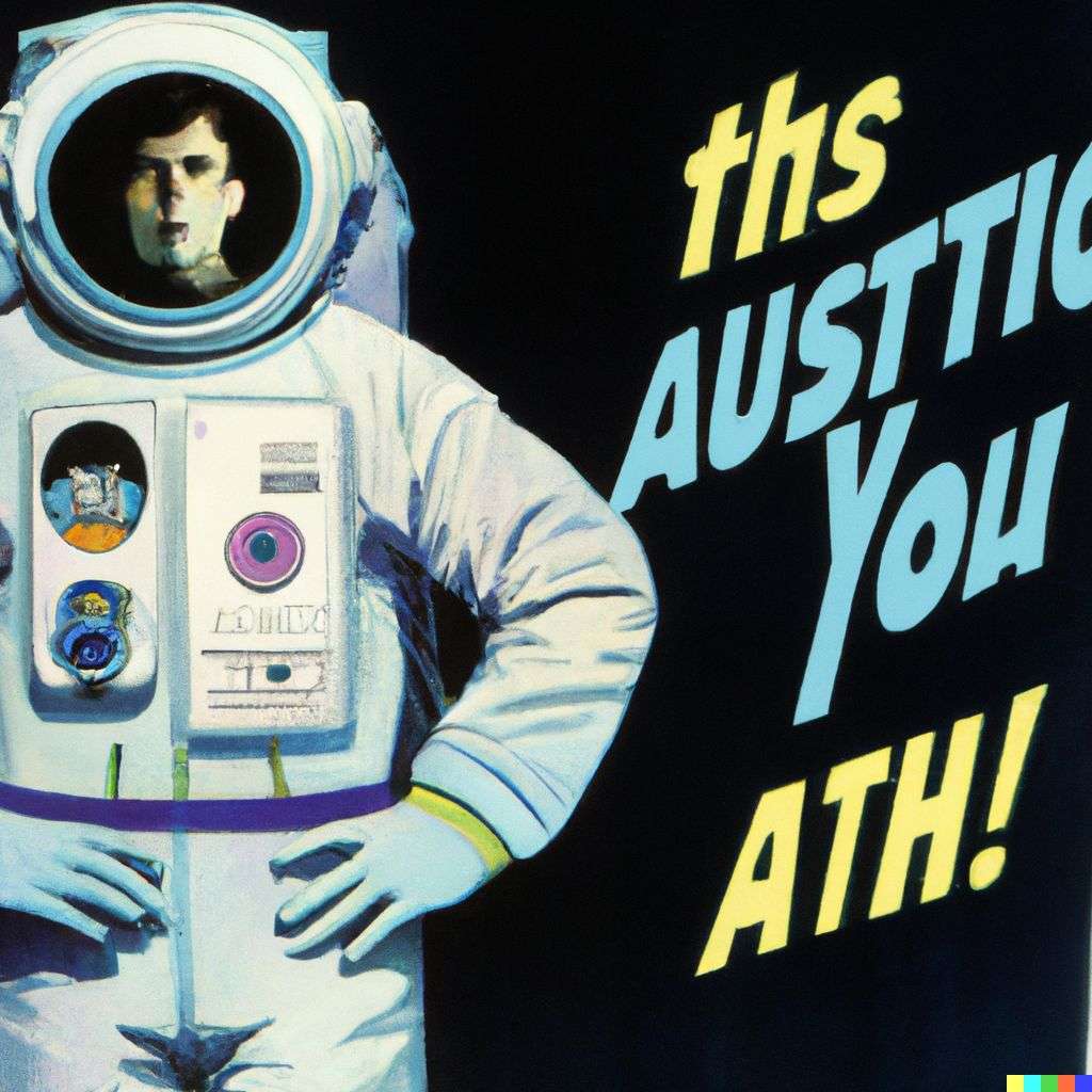 an astronaut, advertisement from the '80s